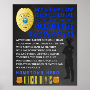 Poster Presente personalizado do polícia. A polícia