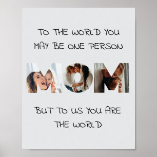 Poster Presente Personalizado Para a MÃE Colagem de Fotos