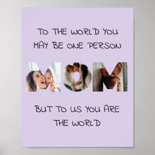 Poster Presente Personalizado Para a MÃE Colagem de Fotos