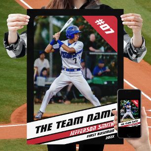 Poster Presente Personalizado para Jogador de Beisebol Pr