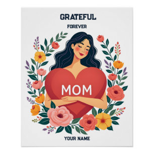Pôster Presente Personalizado para Mamãe Design com Nom