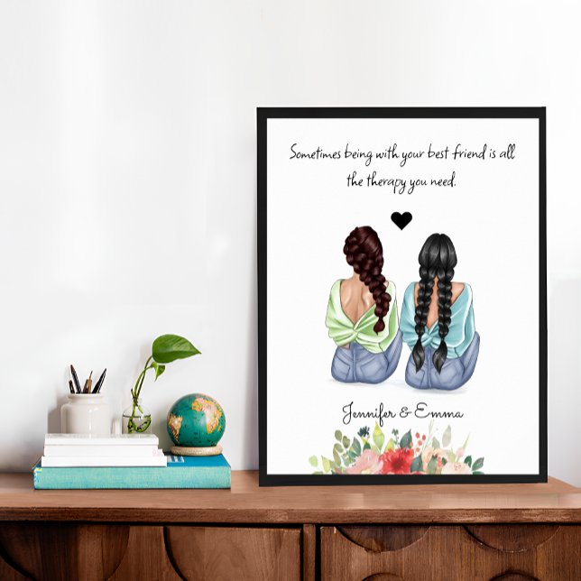 Poster presente personalizado para seu melhor amigo - esc (Personalised gift for your best friend - choose your quote, Print for best friends)