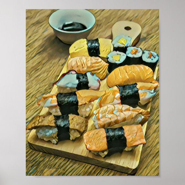 Poster Presente sushi para amantes de comida (Frente)