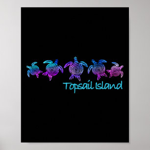 Poster Presente Tribal Tartaruga Design Praia Ilha Topsai