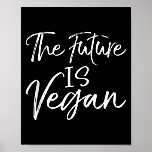 Poster Presente vegano fofo citação engraçada vegetariana
