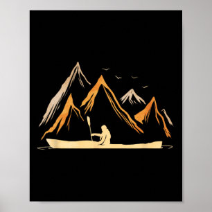 Poster Presente Vintage Kayak Para Viagem de Kayak no Rio