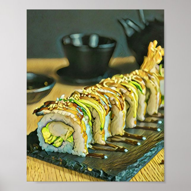 Poster Presente Vintage Sushi (Frente)