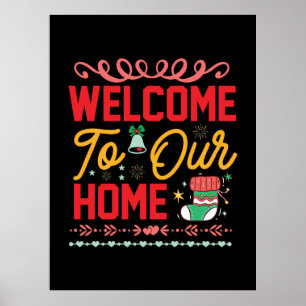 Poster Presente Xmas bem-vindo a nossa casa