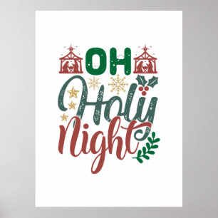Poster Presente Xmas   Oh Santa Noite