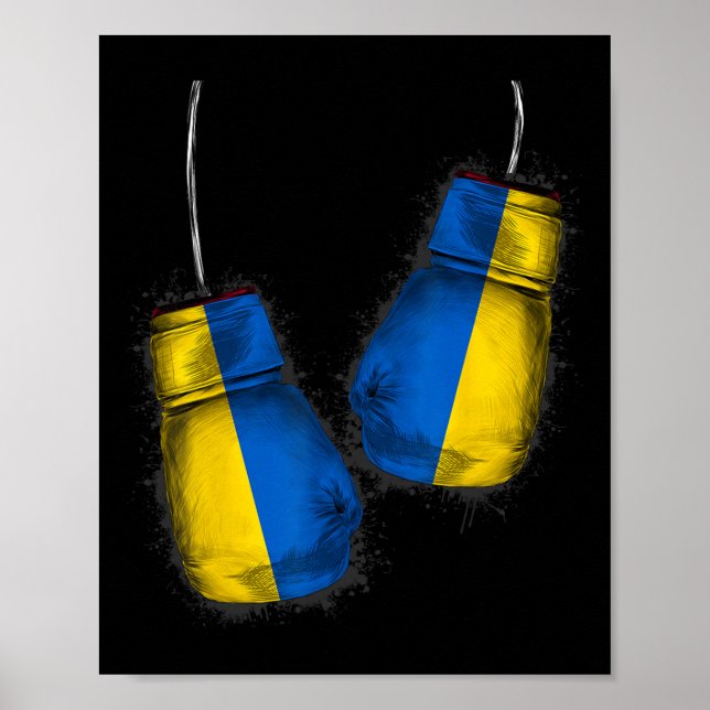 Poster Presentes Bandeira de Fãs de Boxeadores Ucranianos (Frente)