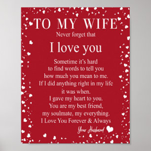 Poster Presentes da esposa Carta À Minha Mulher De Amor