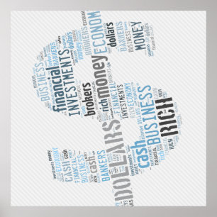 Pôster Presentes datilografados dinheiro do negócio do