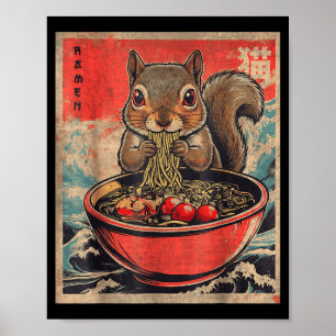 Poster Presentes de anime de esquilo kawaii japonês comen