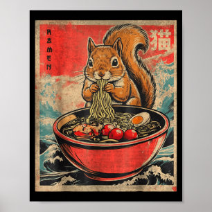 Poster Presentes de anime de esquilo Kawaii japonês comen