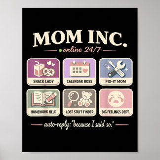 Poster Presentes de Aniversário da Mãe Piada Mulher Tops