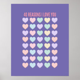 Poster Presentes de aniversário de 40 anos - 40º presente