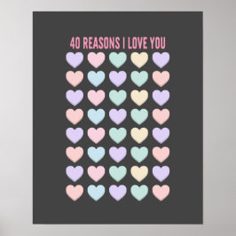 Poster Presentes de aniversário de 40 anos - 40º presente