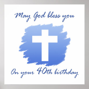 Poster Presentes de aniversário de 40 anos cristão