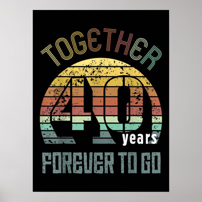 Poster Presentes De Aniversário De Casamento De 40 Anos P (Frente)