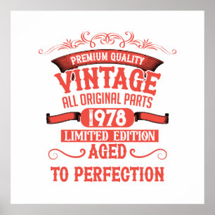 Poster Presentes de aniversário vintage personalizados ve