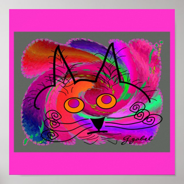 Poster Presentes de Arte de Adolescentes de Gato Negro (Frente)