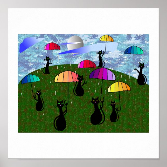 Pôster Presentes de Arte de Adolescentes de Gato Negro (Frente)