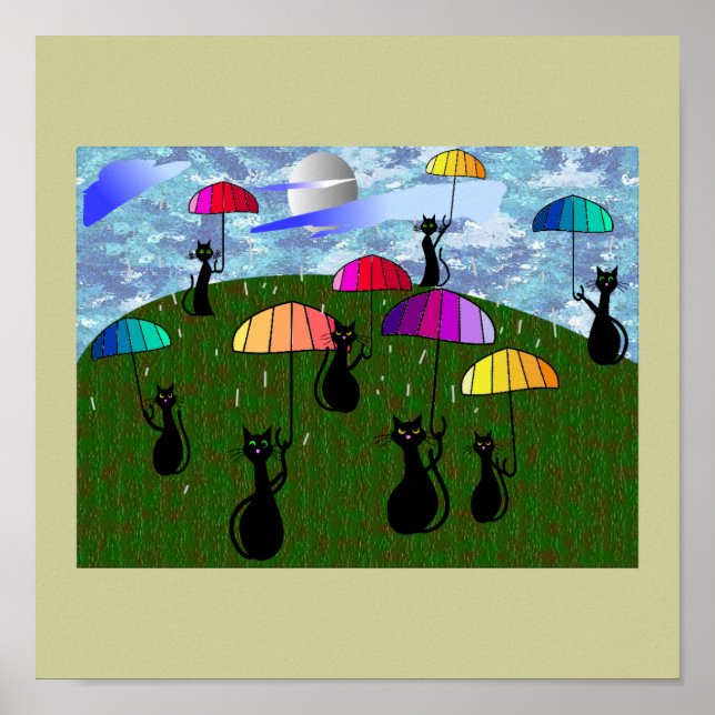 Pôster Presentes de Arte de Adolescentes de Gato Negro (Frente)