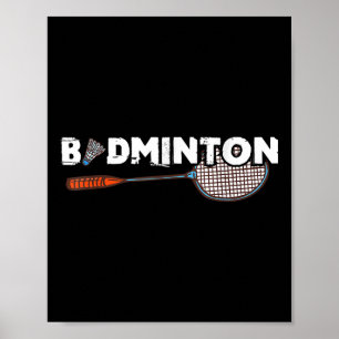Poster Presentes De Badminton Com Traço De Badminton Cute