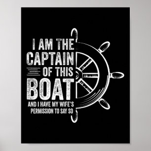 Poster Presentes de Barco Eu Sou o Capitão deste Barco Na