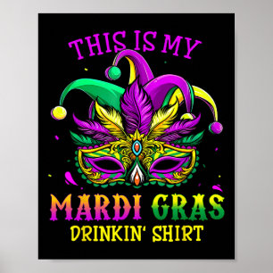 Poster Presentes de Bebendo do Mardi Gras Retro New Orlea