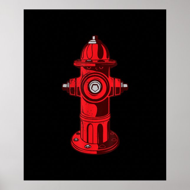 Poster Presentes de Bombeiros Gráficos Vermelhos (Frente)