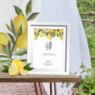 Poster Presentes de Chá de casamento de Limões Florais de