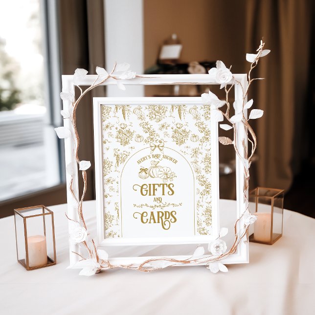 Poster Presentes de Chá de fraldas Neutro Floral Floral d (Criador carregado)