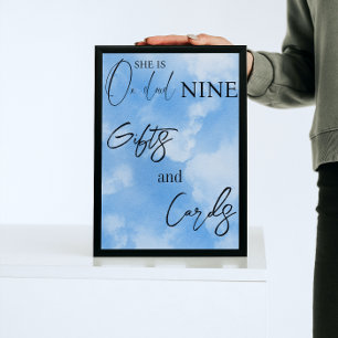 Poster Presentes de Chá de panela de Aquarela Azul Cloud