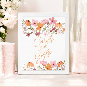 Poster presentes de chás de panela de flor selvagem boho