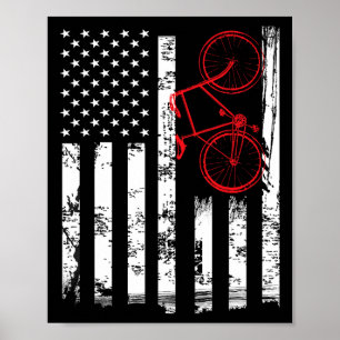 Poster Presentes de Ciclismo de Montanha de Bandeira Amer