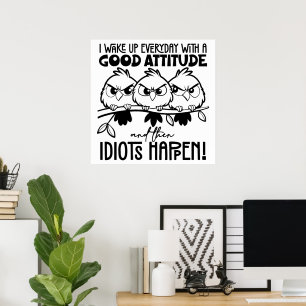 Poster Presentes de Citação de Pássaro Engraçado para Idi
