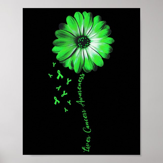 Poster Presentes de consciência de Câncer de figado Daisy (Frente)