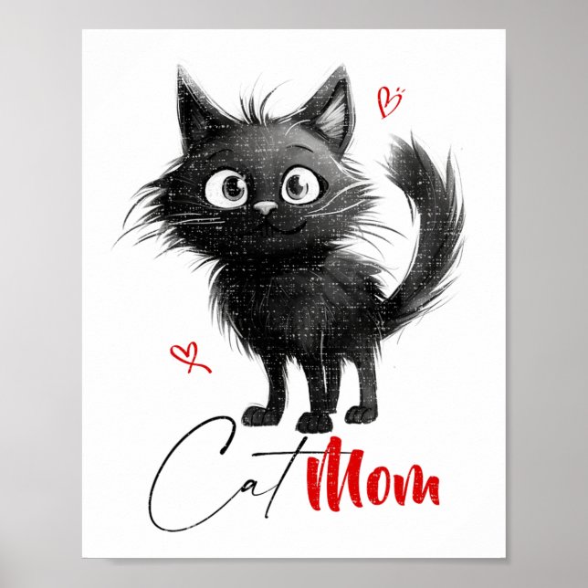 Poster presentes de Dia de as mães da Cat Mãe (Frente)