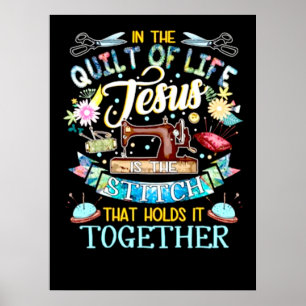 Poster Presentes de Encerramento  Em Quilt Of Life Jesus