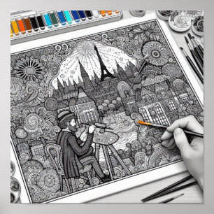 Poster Presentes de Livro de Colorir - Artista Pintor Col