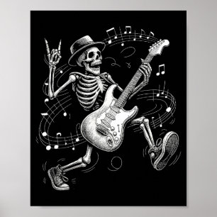 Poster Presentes de música de esqueleto tocando violão pa