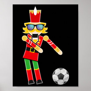 Poster Presentes de Natal de Futebol Flossing Quebra-Noze