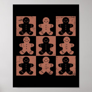 Poster Presentes de Natal Vintage Mulheres Homens Gingerb
