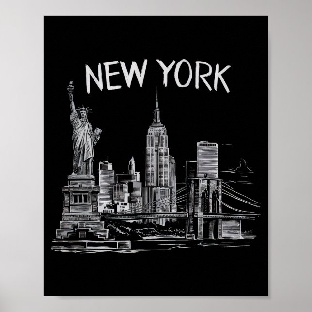 Poster Presentes de Nova York para Homens Mulheres NY Cid (Frente)