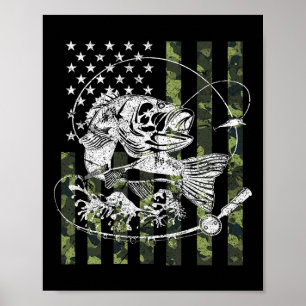 Poster Presentes De Pesca De Bandeira Americana Para Home