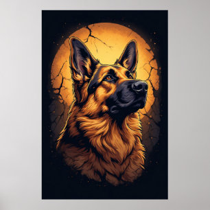 Poster 🐾 Presentes de retrato de cão pastor alemão 🐾