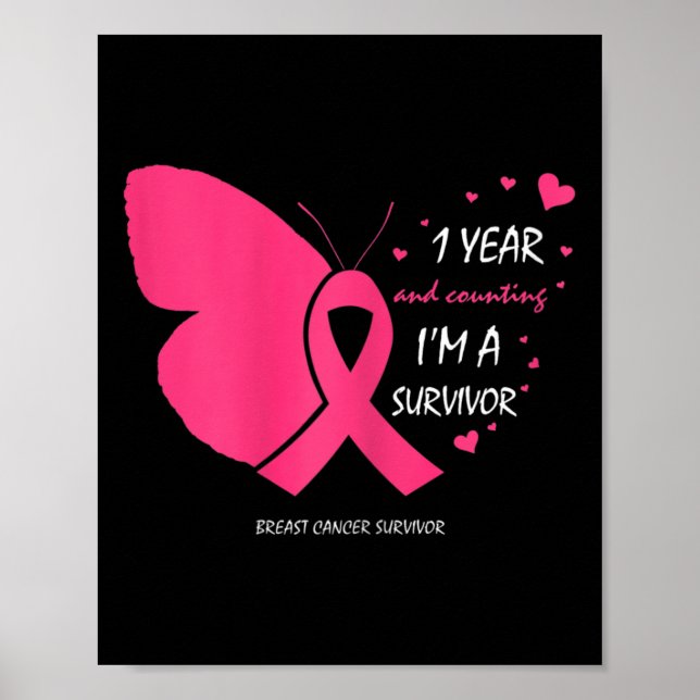 Poster Presentes De Sobrevivência Rosa Isentos De Cancer  (Frente)