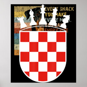 Poster Presentes do jogador de xadrez para croata