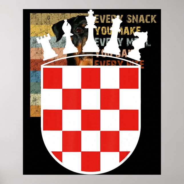 Poster Presentes do jogador de xadrez para croata (Frente)